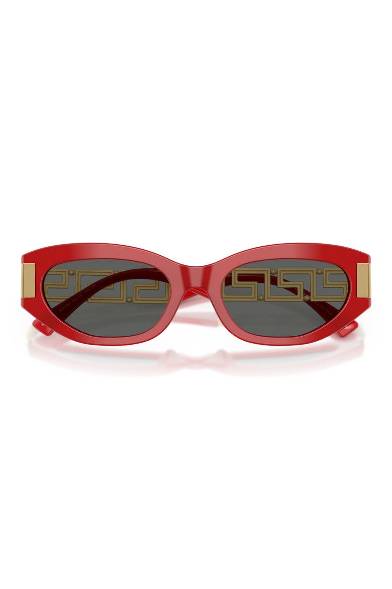 54mm Cat Eye Sunglasses, Alternate, color, FULL RED / DARK GREY