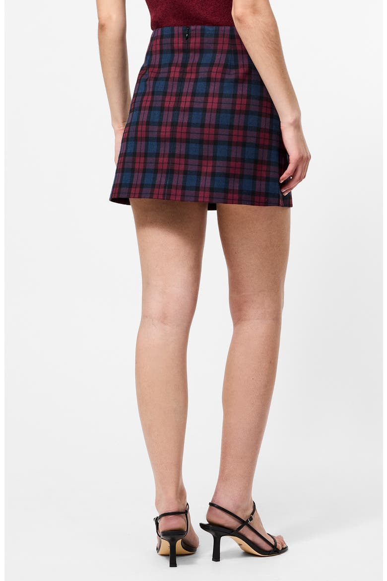 Melba Plaid Miniskirt, Alternate, color, MARINE-CABERNET