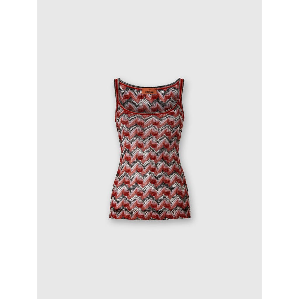 Missoni Viscose Tank Top With Round Neckline In Multi