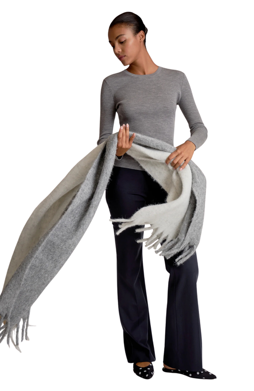 M.m.lafleur M. M.lafleur Beck Ribbed Merino Sweater In Gray