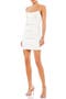 Rhinestone Strap Satin Fitted Mini Dress