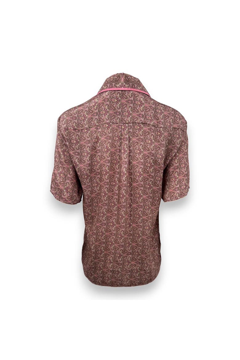 Paisley Motif Short Sleeve Shirt, Alternate, color, Rosé