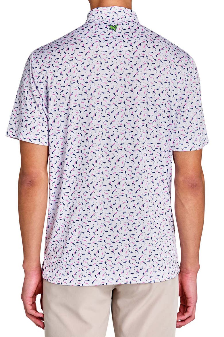 Regular Fit Koi Fish Recycled Performance Golf Polo, Alternate, color, WHITE