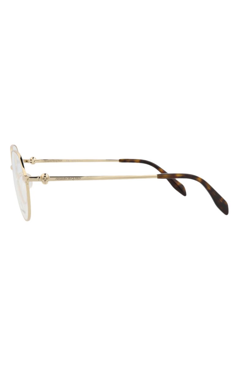 McQueen 53mm Round Sunglasses, Alternate, color, Gold Gold Transparent
