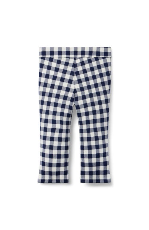 Janie And Jack Gingham Ponte Pant In Blue