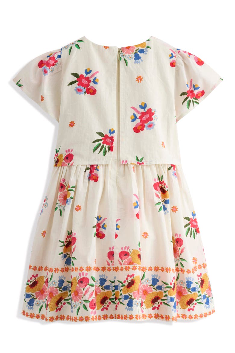Kids' Cape Floral Cotton Dress, Alternate, color, MULTI VINTAGE FLORAL PLACEMENT