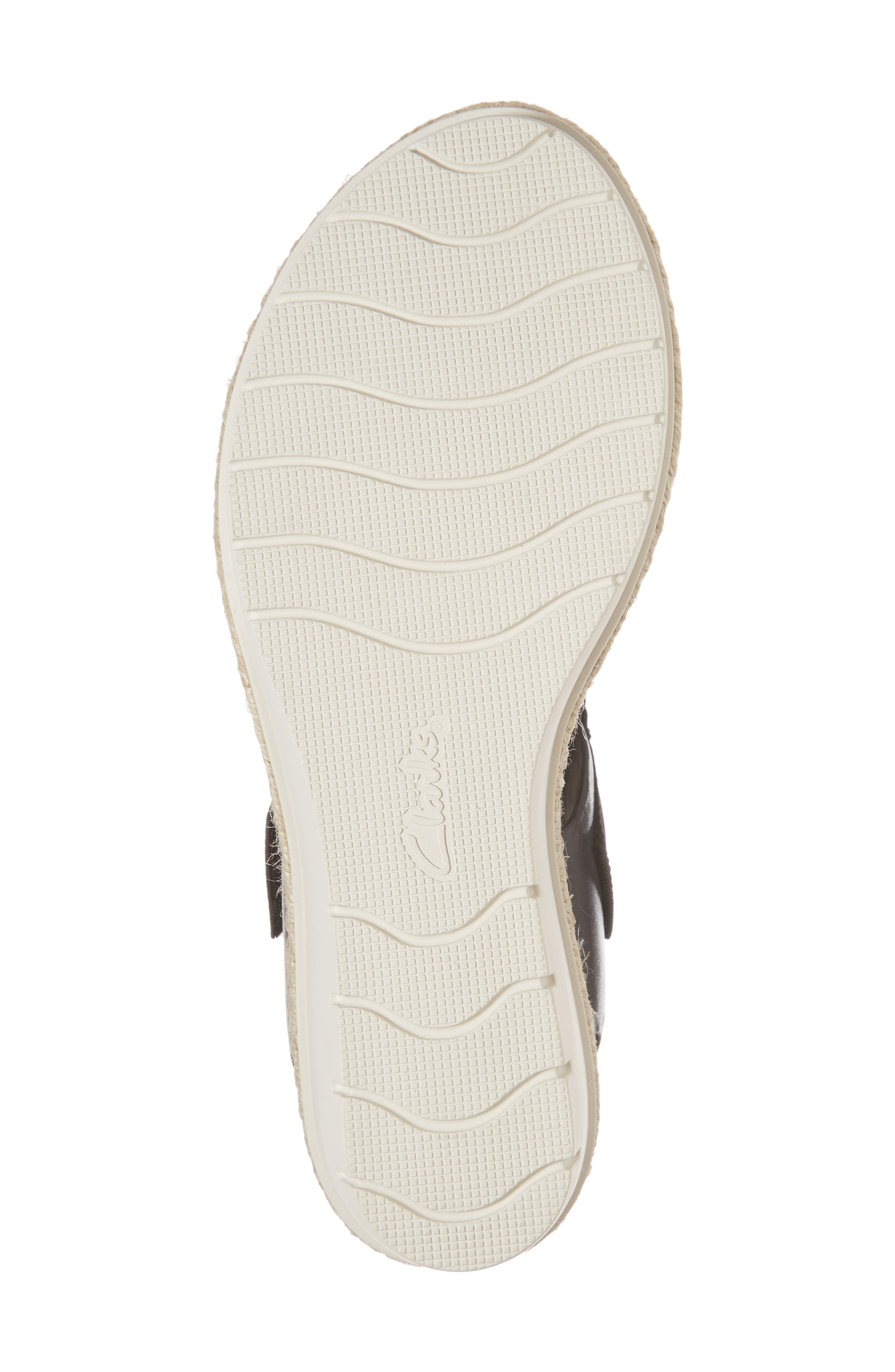 Palm Shine Wedge Sandal, Alternate, color, BLACK LEATHER
