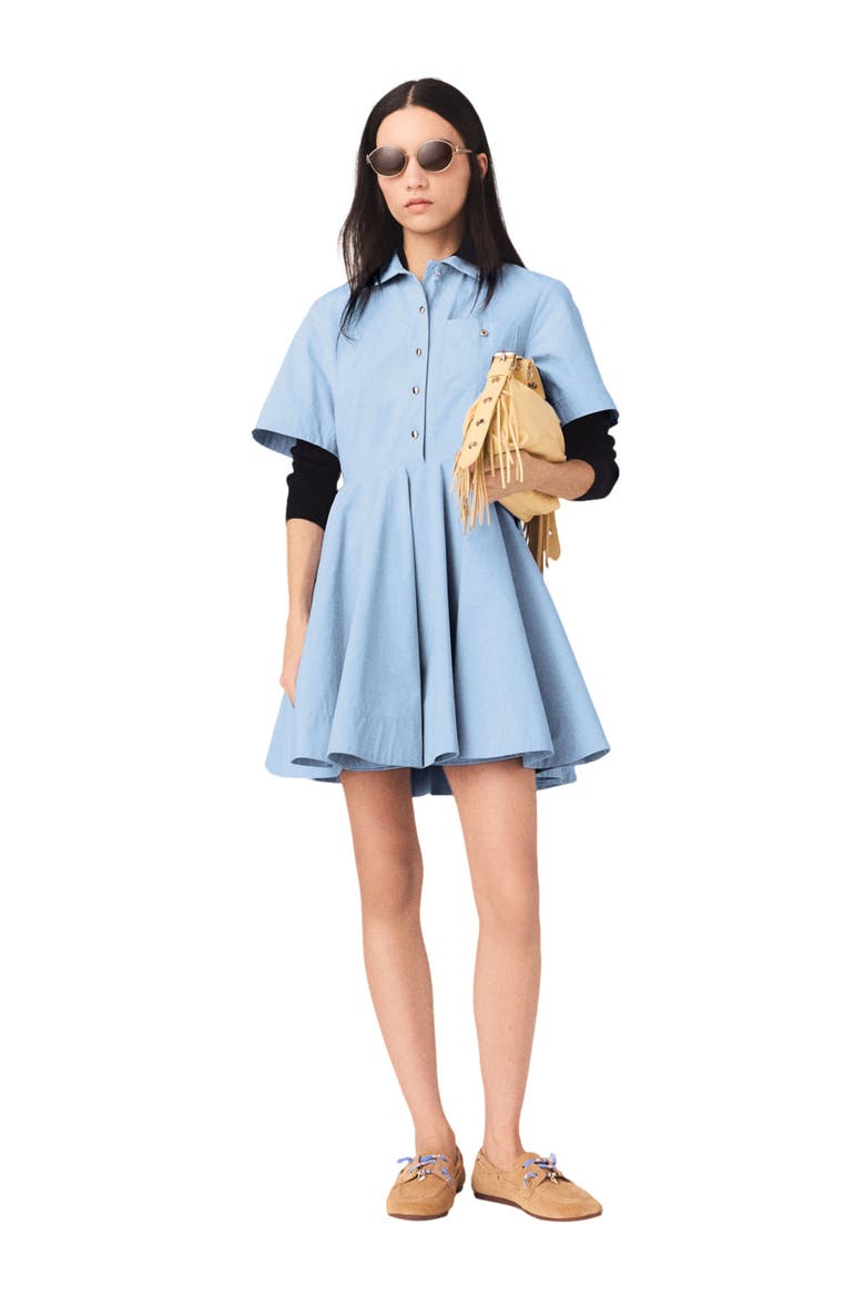 Flared shirt dress, Main, color, Blue sky