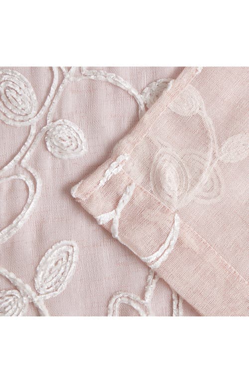 Dainty Home Set Of 2 Embroidered Sheer Curtain Panels In Pink