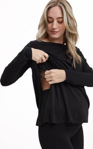 Nom Maternity Nicolette Long Sleeve Maternity & Nursing Tee