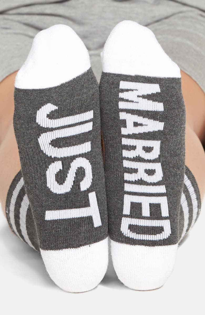 Arthur George by R. Kardashian 'Just Married' Crew Socks, Main, color, 