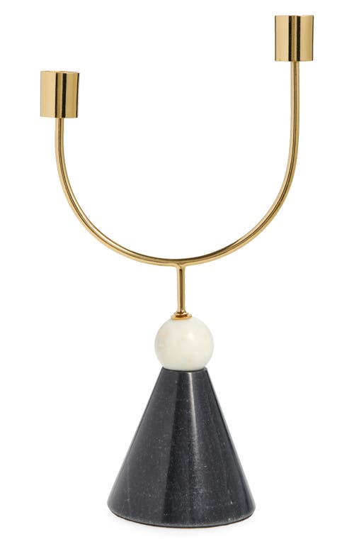 Next Marble & Metal Taper Candle Holder In Gold