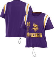 WEAR by Erin Andrews Women's WEAR by Erin Andrews Purple Minnesota Vikings Cinched Colorblock T-Shirt
