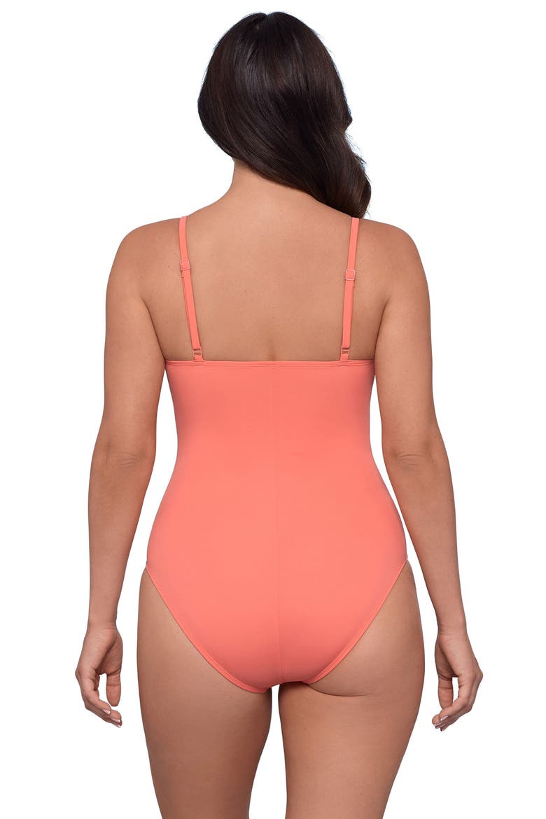 Smoothing and Sculpting Classic Shirred Front One-Piece Swimsuit, Alternate, color, Watermelon