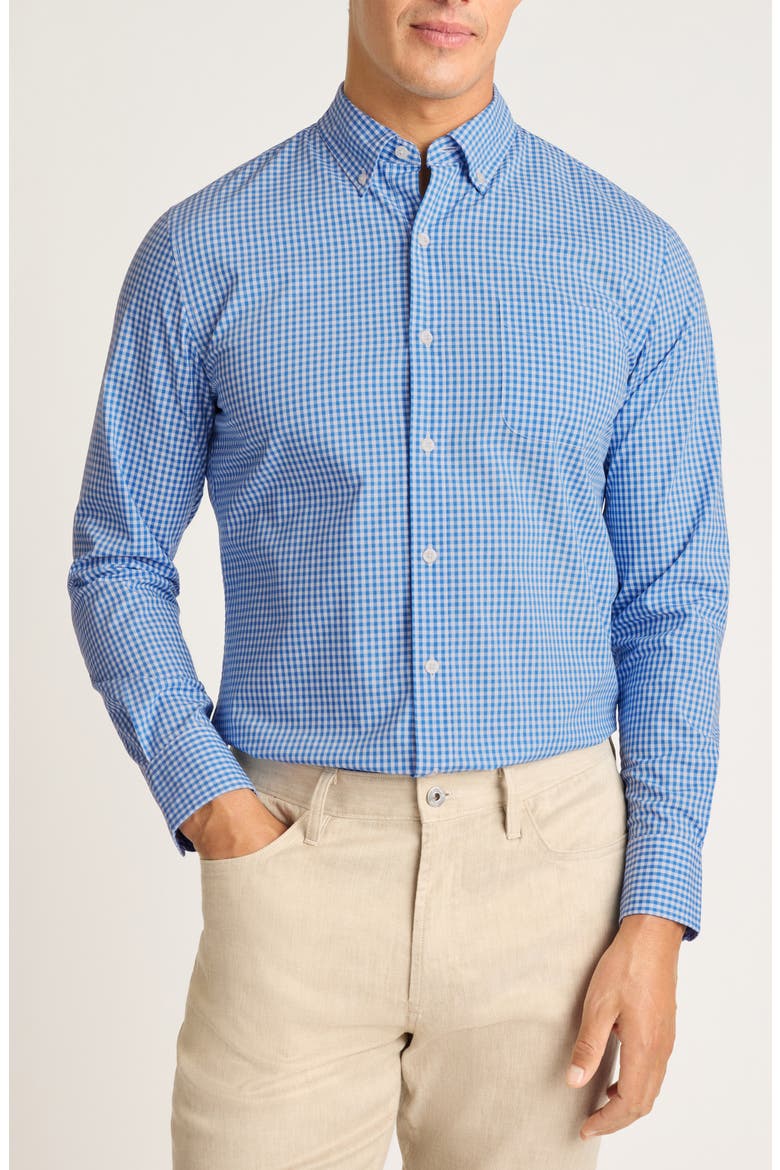 Everyday Slim Fit Gingham Shirt, Main, color, MULTI BLUE GINGHAM