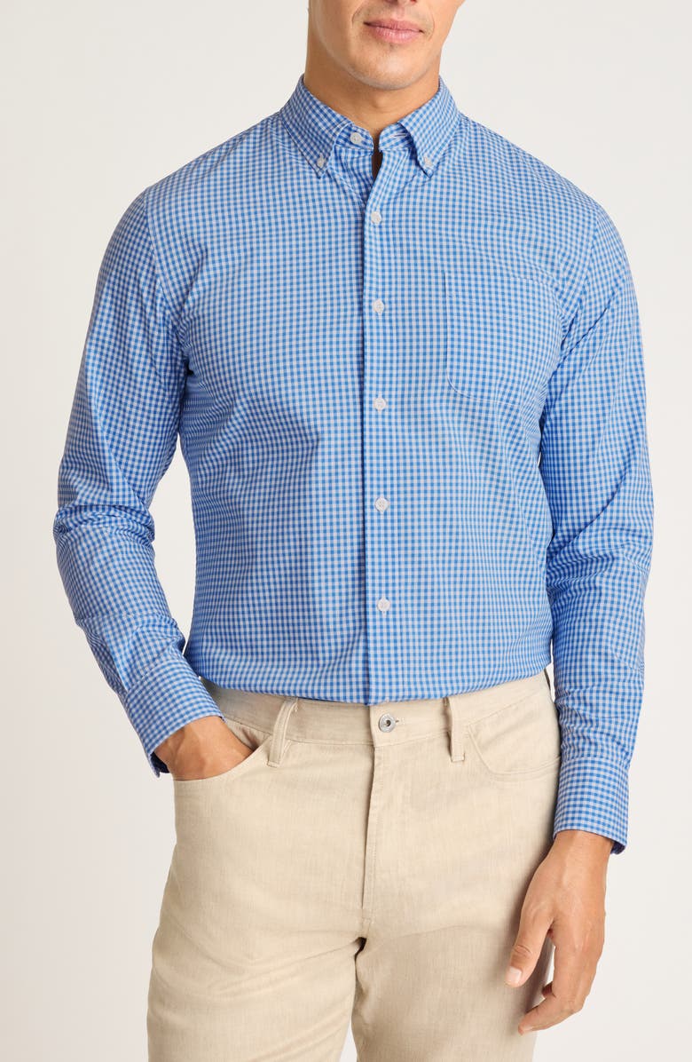 Bonobos Everyday Slim Fit Gingham Shirt, Main, color, Multi Blue Gingham