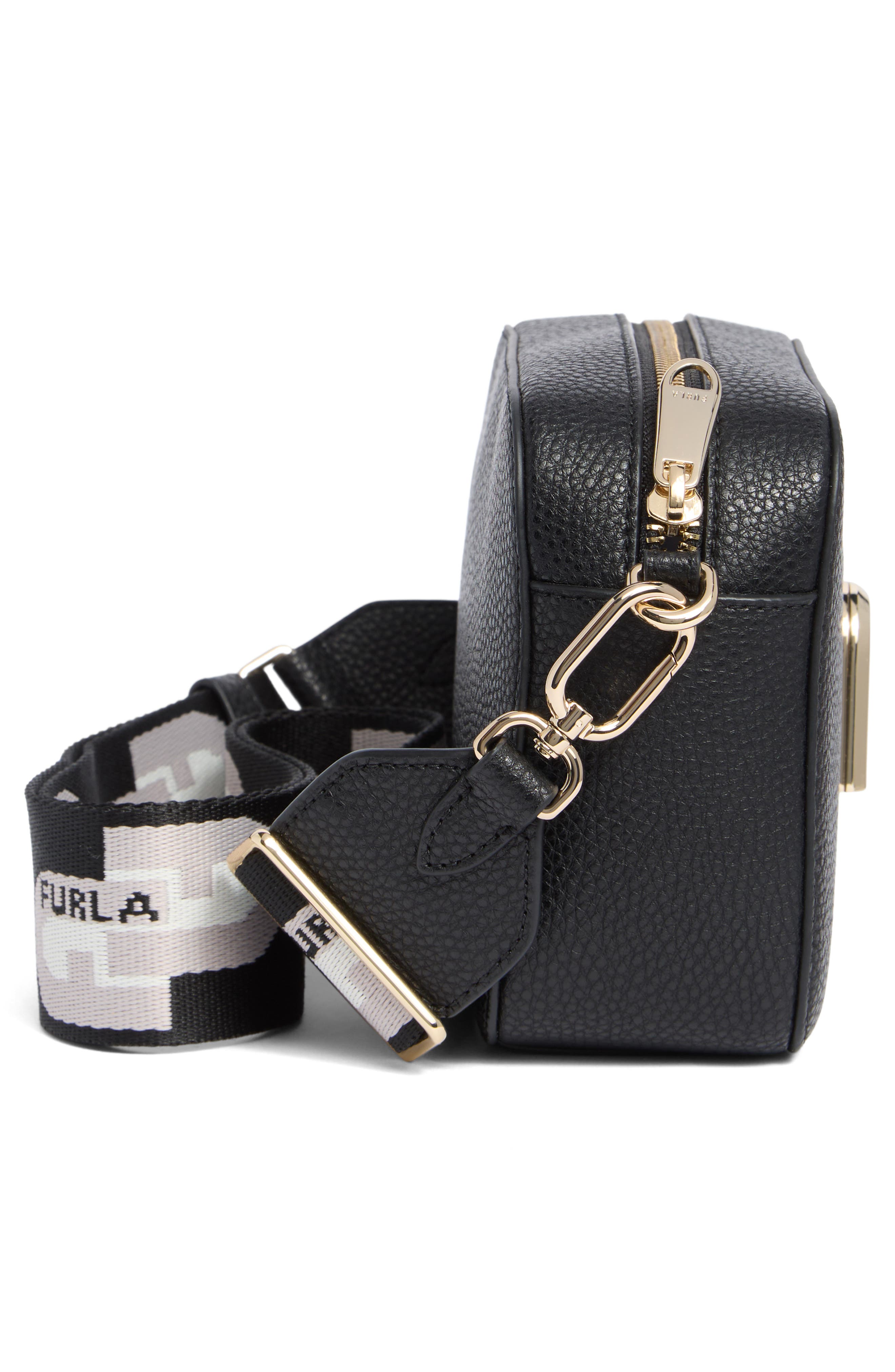 Furla Gardenia Mini Camera Case Crossbody Bag, Alternate, color, Nero+Toni Ghiaccio