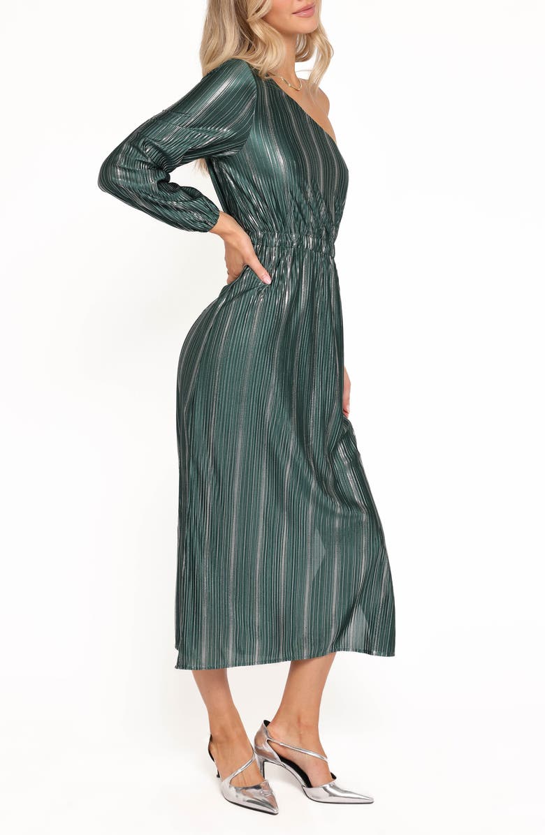 Petal & Pup Pontee One Shoulder Pleated Maxi Dress, Alternate, color, Green