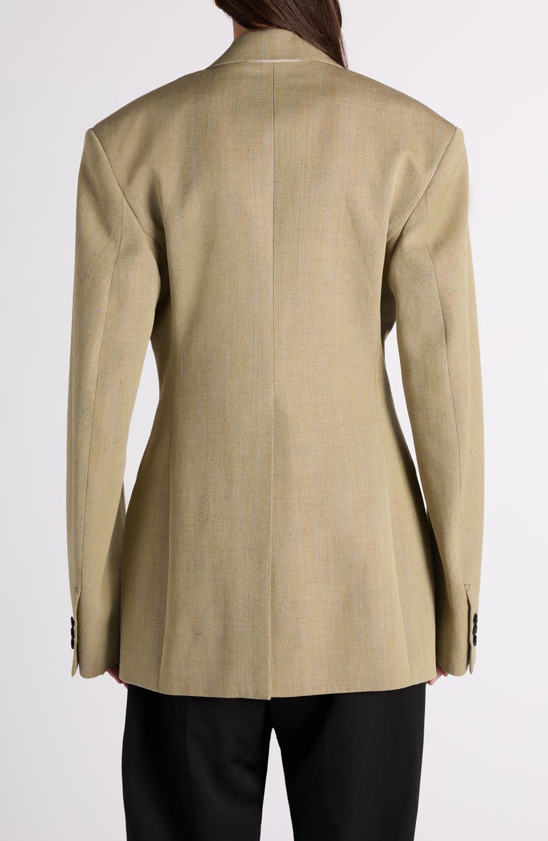 Bottega Veneta Knot Embellished Wool & Linen Blend Jacket, Alternate, color, 3133 Green/ Lava Mel