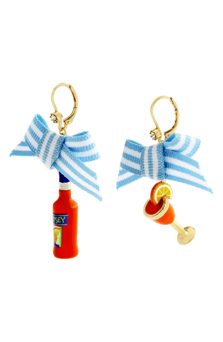 Betsey Johnson Mismatched Cocktail Earrings, Alternate, color,