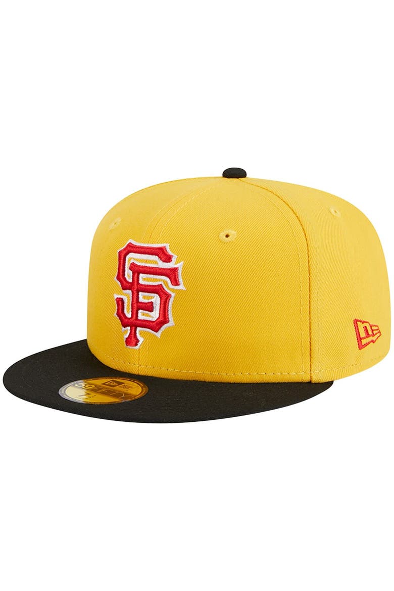 Men's New Era Yellow/Black San Francisco Giants Grilled 59FIFTY Fitted Hat, Alternate, color, Yellow
