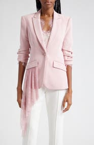 Cinq à Sept Keeves Cascading Lace Trim Blazer