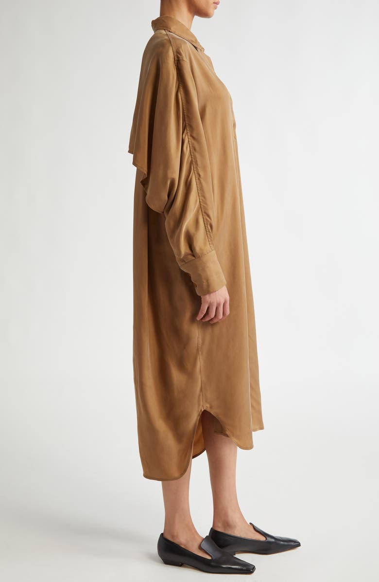 Maria McManus Cape Long Sleeve Midi Shirtdress, Alternate, color, Adobe