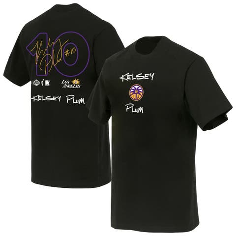 Unisex round21 Kelsey Plum Black Los Angeles Sparks Boxy Signature Name & Number T-Shirt