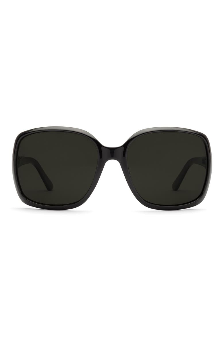 Marin 56mm Polarized Oversize Square Sunglasses, Main, color, GLOSS BLACK/ GREY POLAR