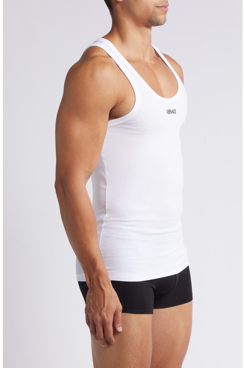Embroidered Logo Rib Tank, Alternate, color, OPTICAL WHITE