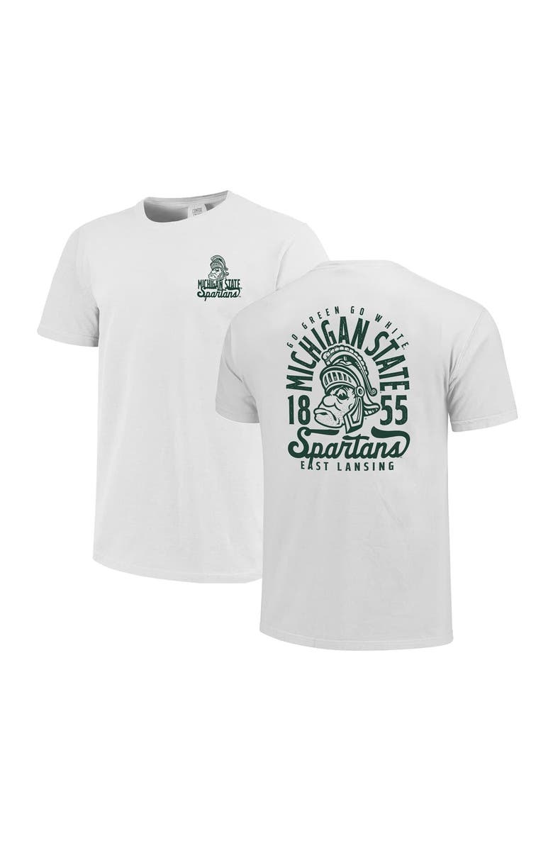 IMAGE ONE Youth White Michigan State Spartans Comfort Colors Mascot Overlay T-Shirt, Main, color, 