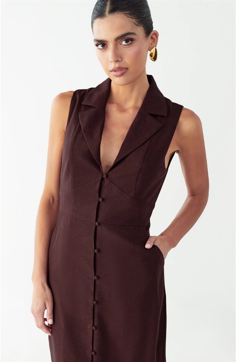 WILLA Barossa Midi Dress, Alternate, color, Chocolate