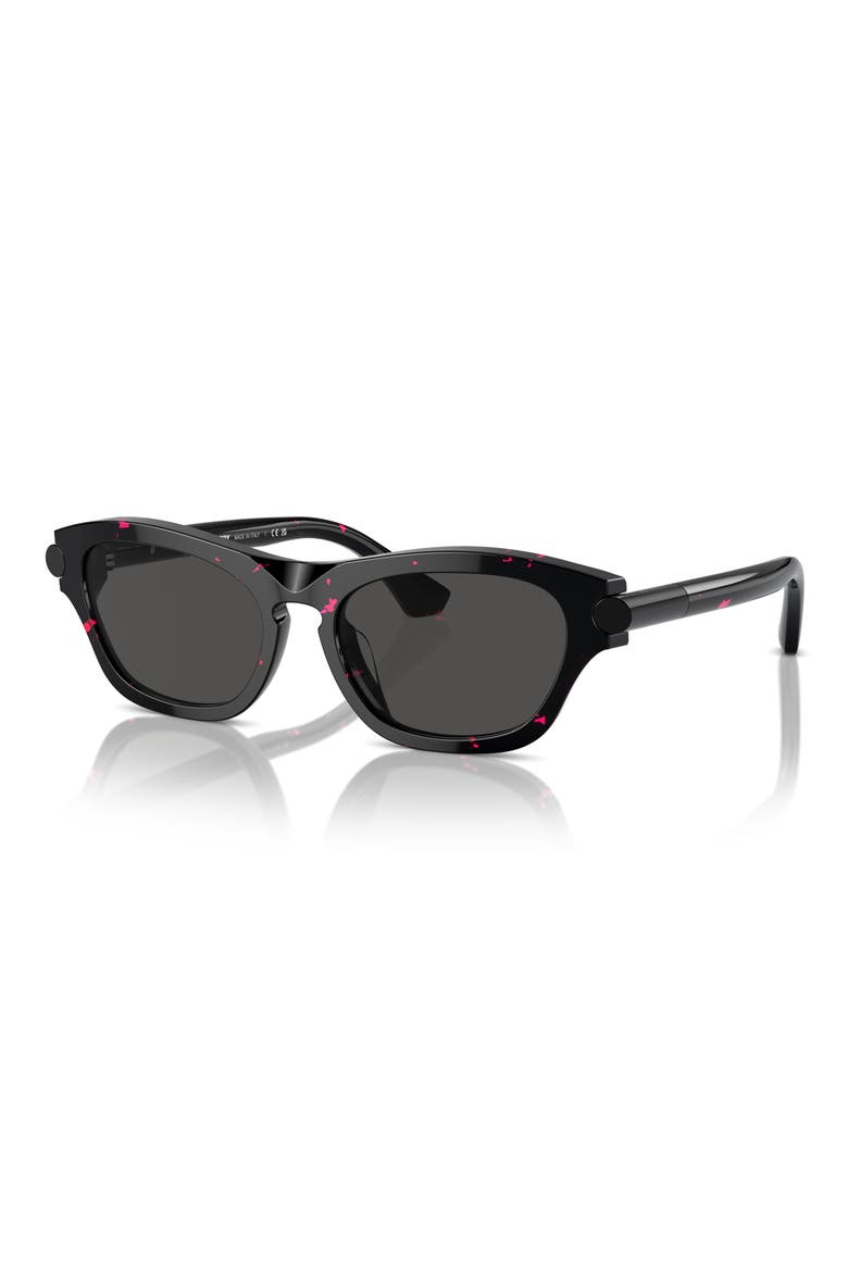 55mm Pillow Sunglasses, Alternate, color, BLACK PINK/ DARK GREY