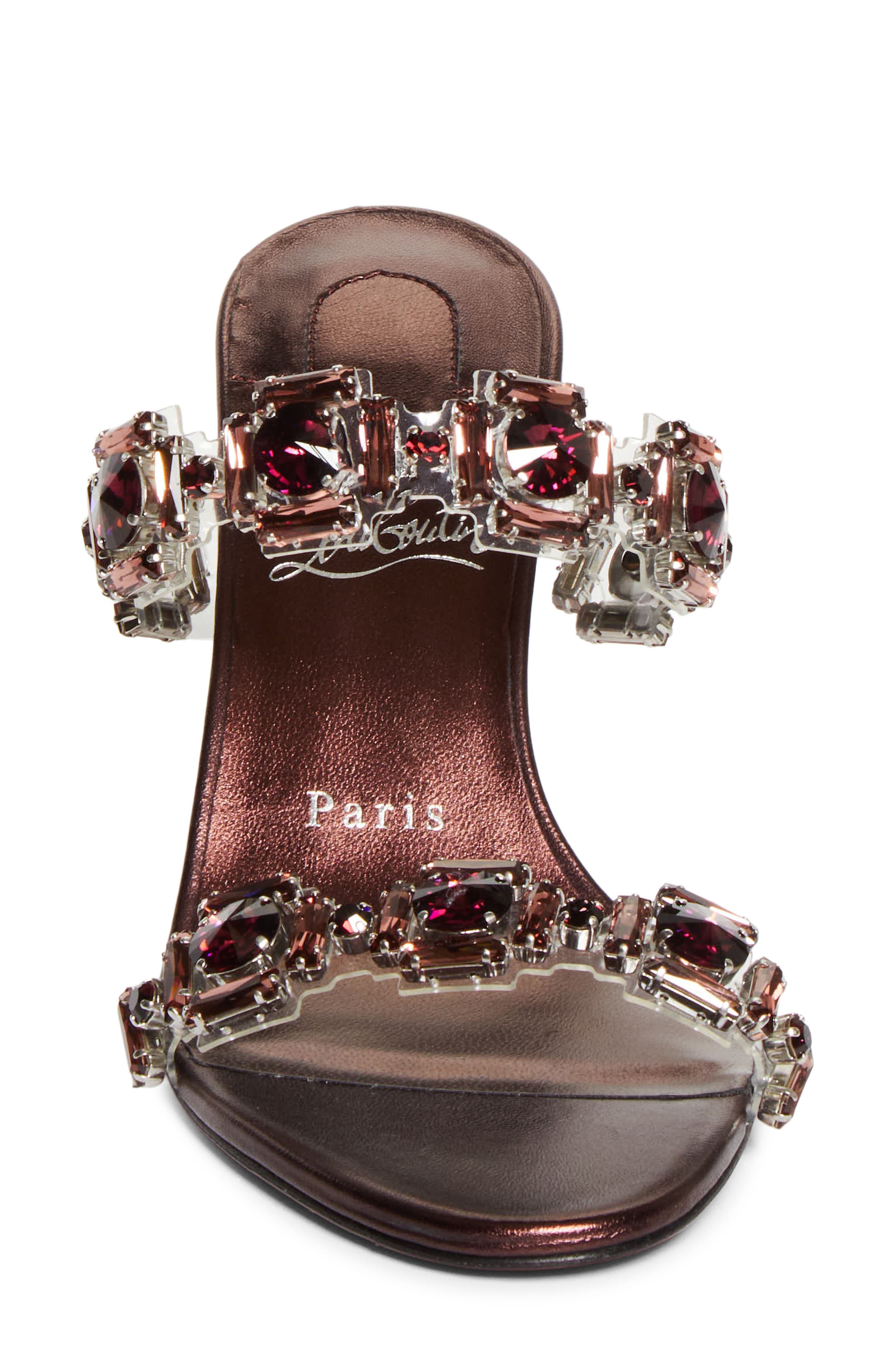 Christian Louboutin Just Jewel Crystal Embellished Stiletto Sandal, Alternate, color, Vers Palacy/ Lin Palacy