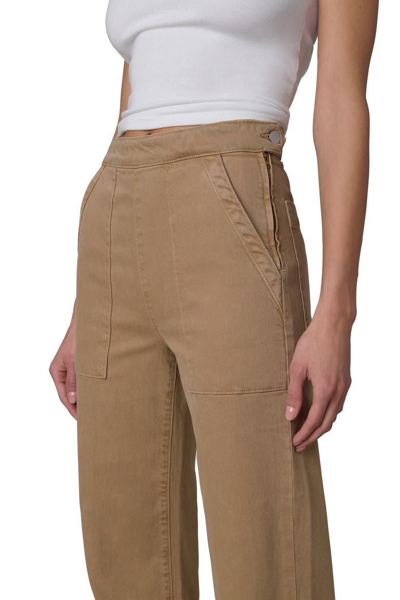 The Side Zip High Waist Wide Leg Jeans, Alternate, color, DESERT TAN