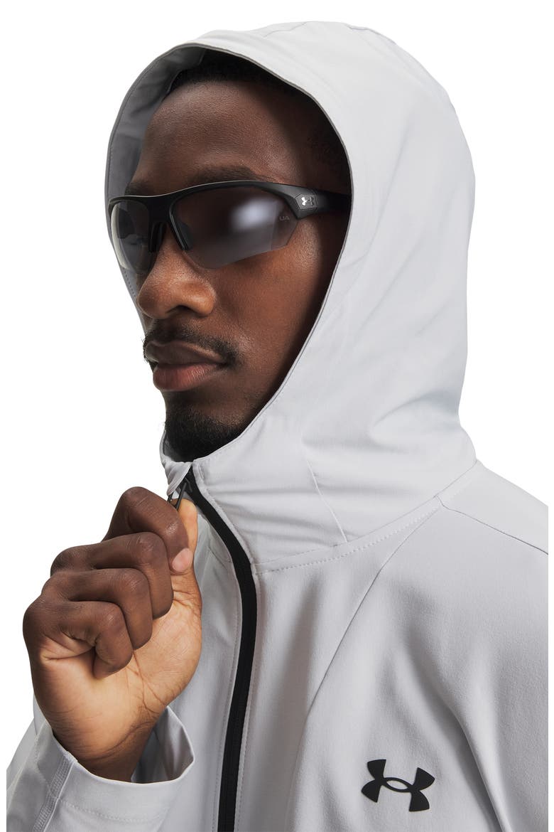 UA Unstoppable Woven Full Zip Hoodie, Alternate, color, HALO GRAY