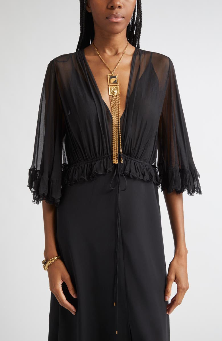 Chloé Amulet Necklace, Alternate, color, Gold And Black