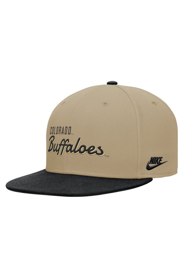 Men's Nike Beige/Black Colorado Buffaloes Pro Dri-FIT Snapback Hat, Alternate, color, Beige