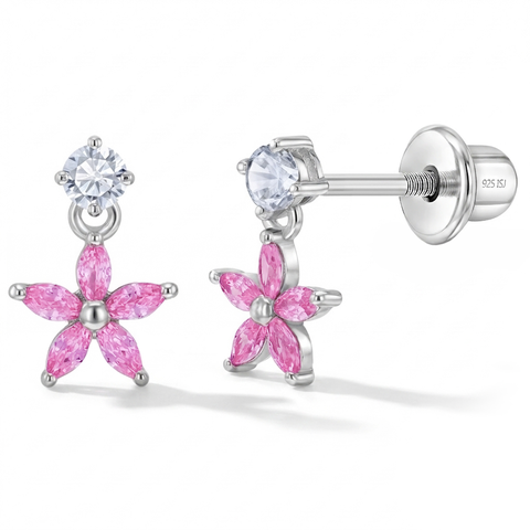 Dazzling Dangle Flower Girl Earrings