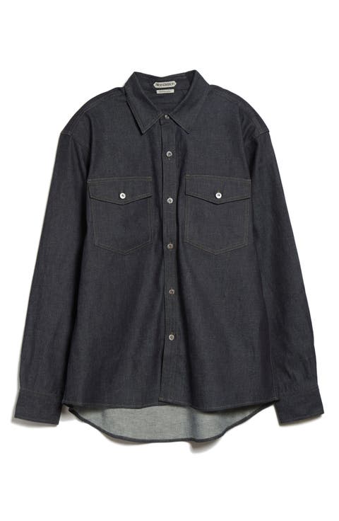 Oversize Denim Button-Up Shirt