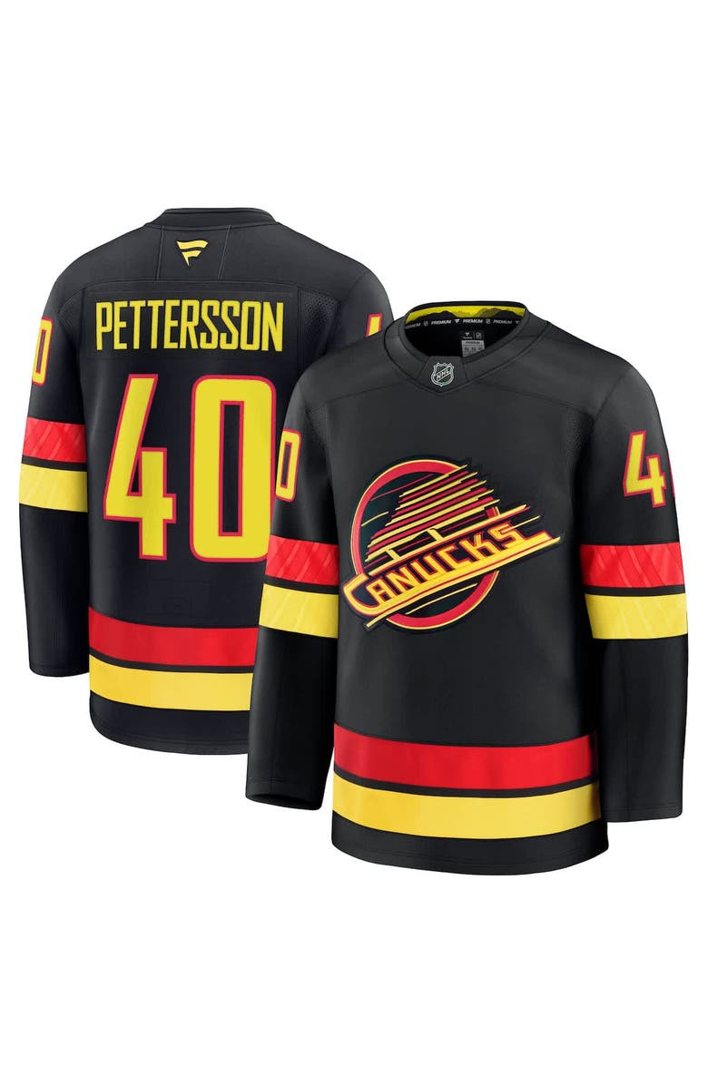 FANATICS Men's Fanatics Elias Pettersson Black Vancouver Canucks Alternate Premium Jersey, Alternate, color, 