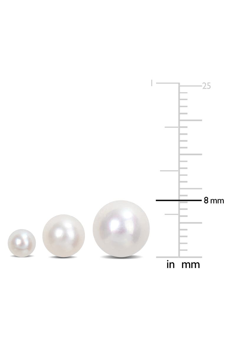 Cultured Pearl 3-Pair Stud Earrings Set 14k, Alternate, color, Pearl