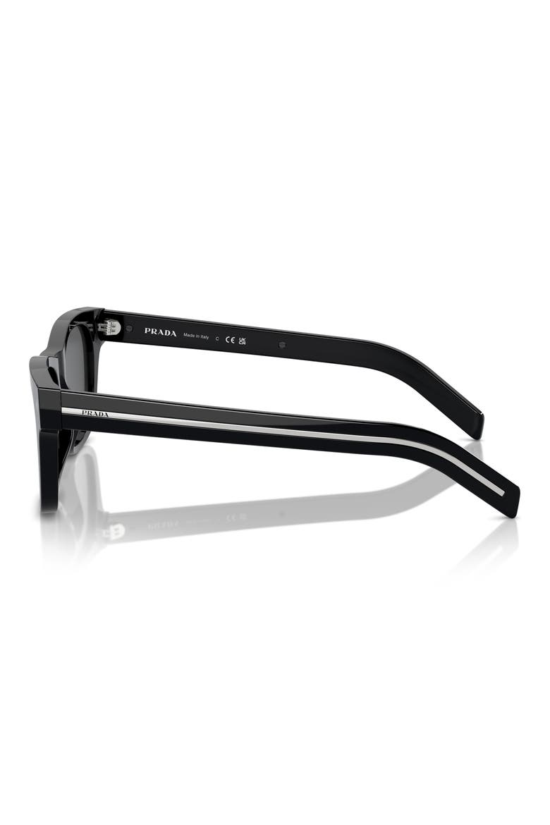 51mm Rectangular Sunglasses, Alternate, color, BLACK