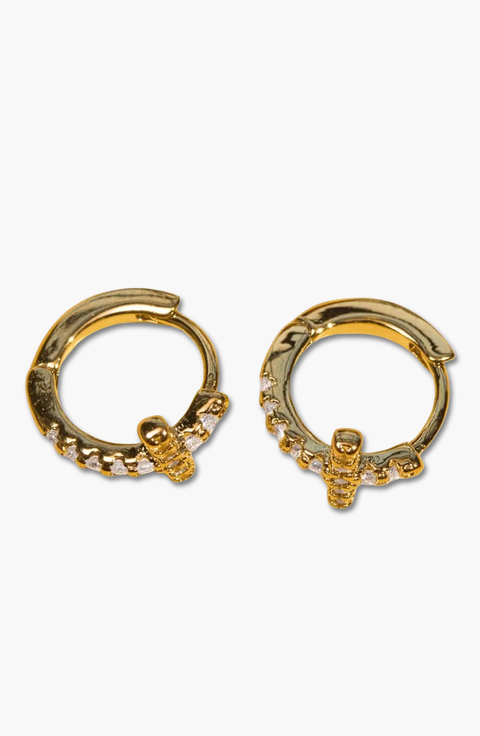 Waterproof Cross Huggie Earrings