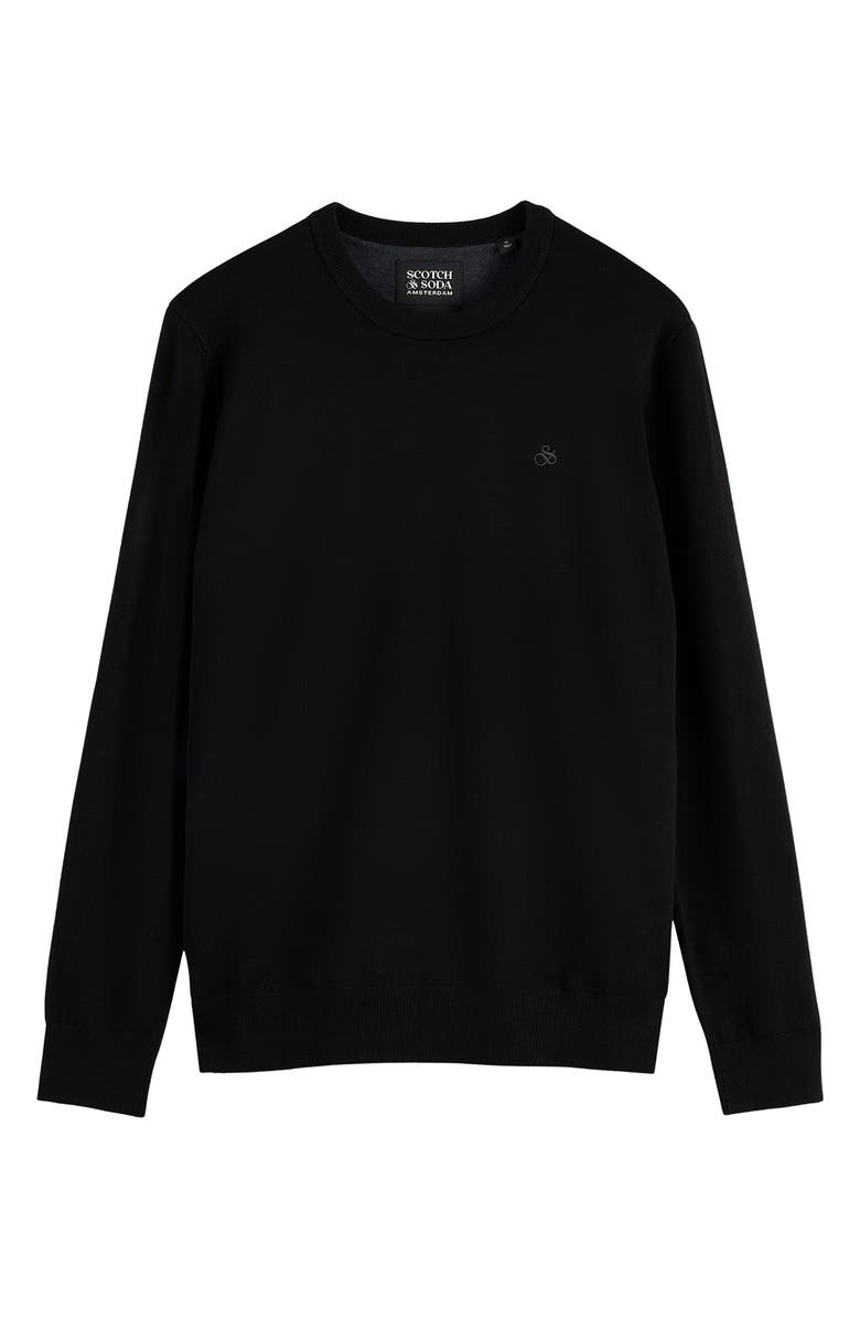 Scotch & Soda Core Crewneck Pullover, Alternate, color, Black