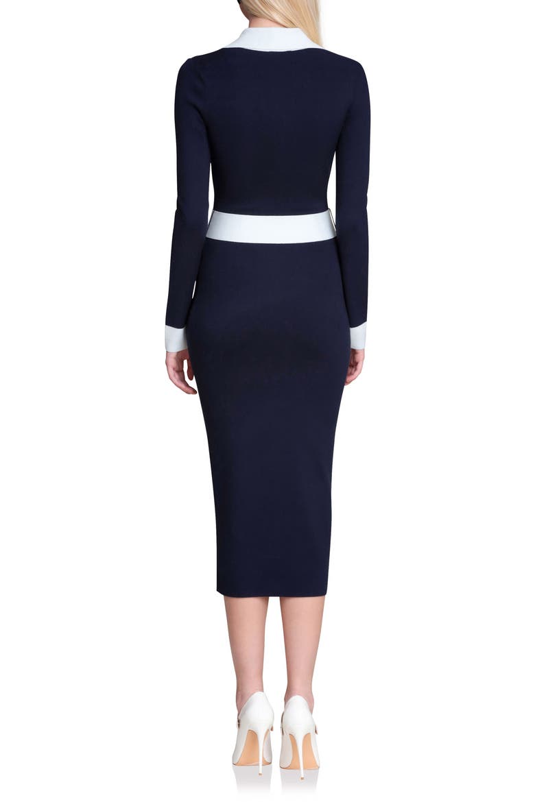 Long Sleeve Polo Dress, Alternate, color, NAVY COLORBLOCK