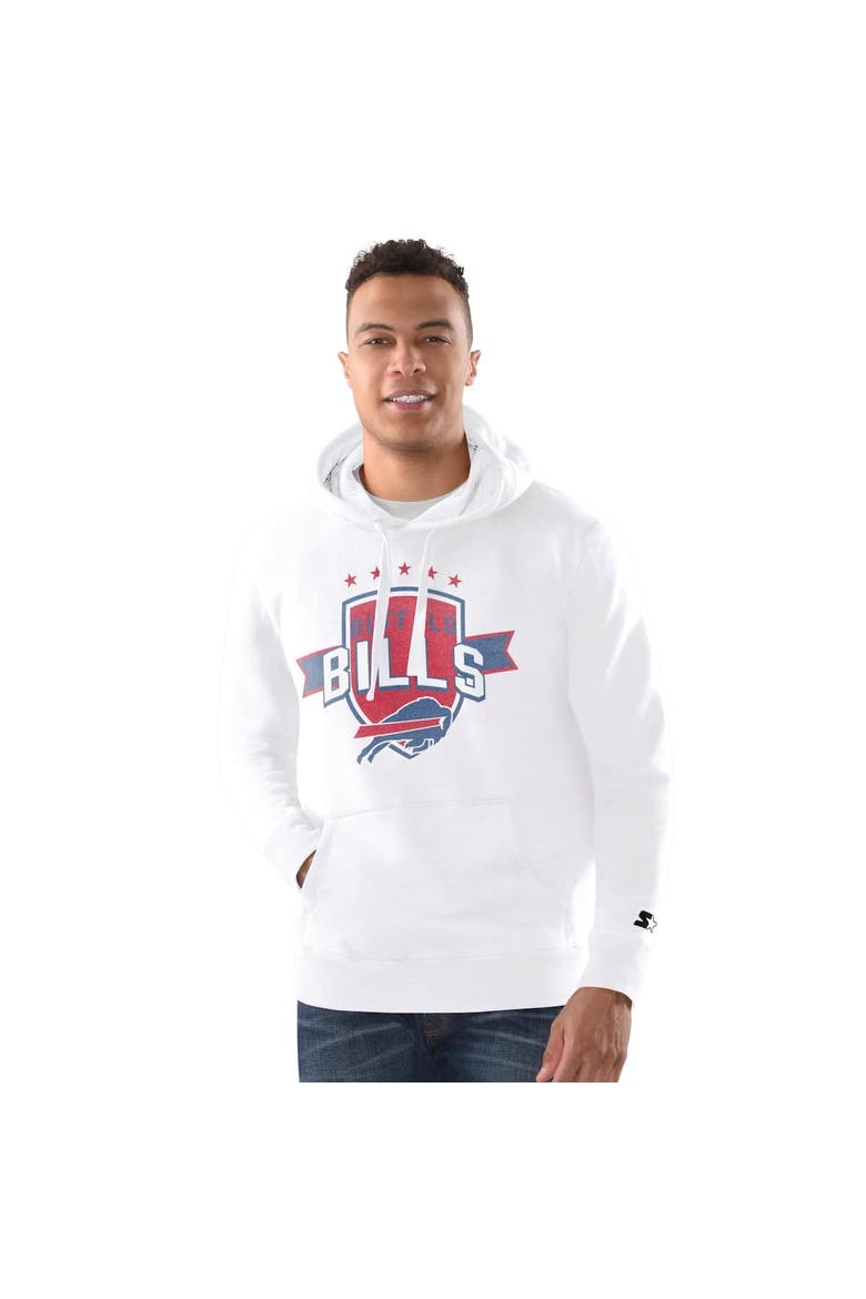 Men's Starter White Buffalo Bills Vintage Pullover Hoodie, Main, color, White