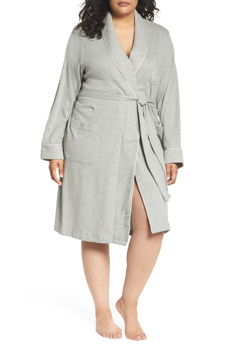 Shawl Collar Robe, Main, color, HEATHER GREY