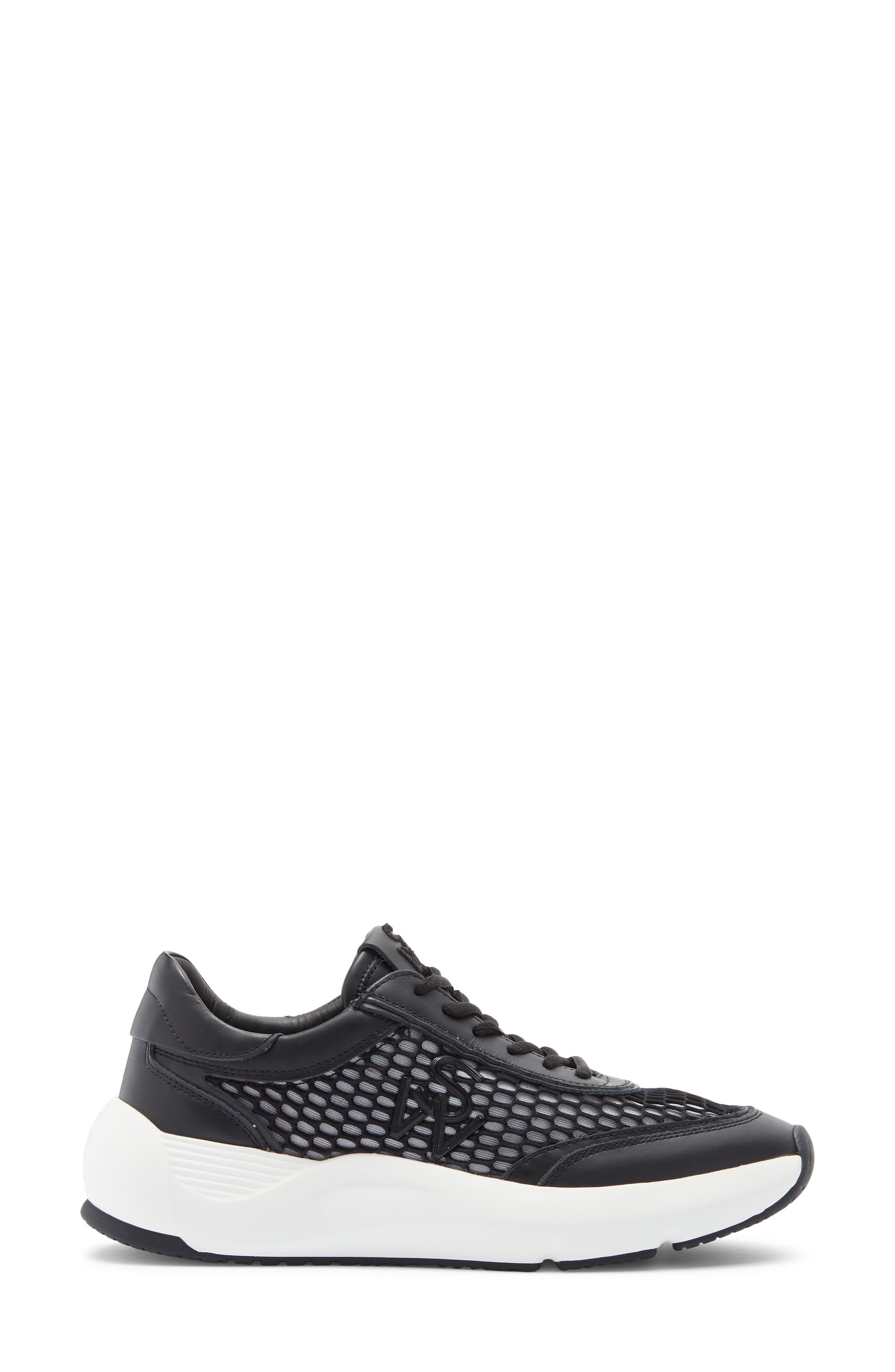 Stuart Weitzman Glide Mesh Sneaker, Alternate, color, Black