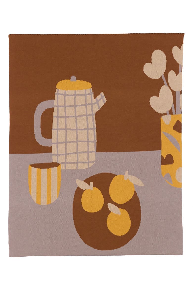 Breakfast Knit Throw Blanket, Main, color, Sunday